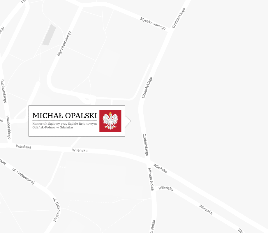 Komornik Gdańsk - Michał Opalski - lokalizacja biura